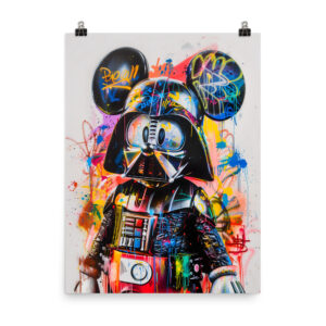 Anakin to Darth Vader Split Portrait | Dark Side Duality Poster