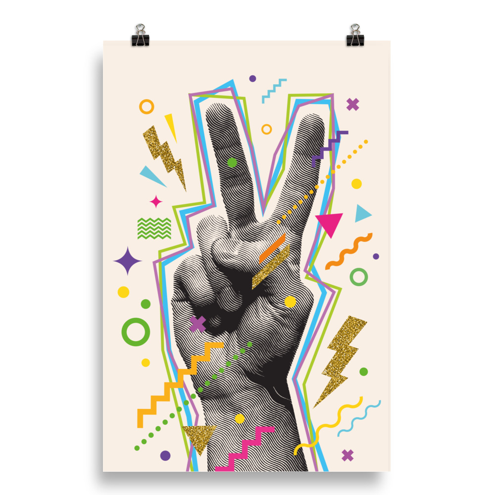 Frida Kahlo Geometric Pop Art Poster – Colorful Floral Portrait